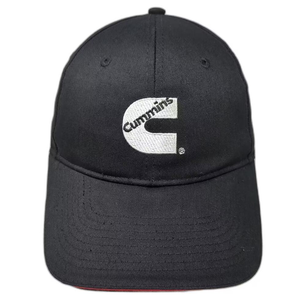 BDA Baseball Cap Hat Black White One Size Strapback Embroidered Cummins Logo